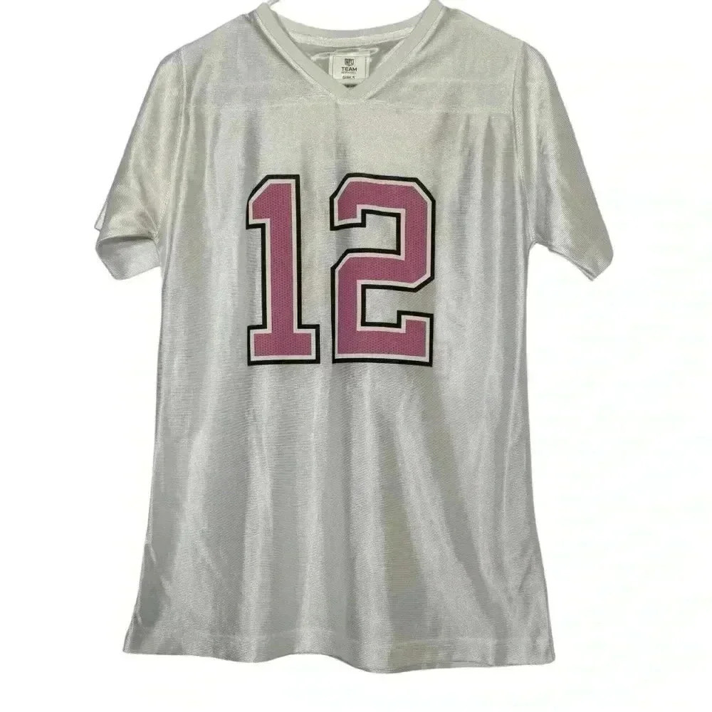 Girl's NFL Team Apparel Packers Aaron Rodgers 12 White Pink Jersey Large (14/16)
